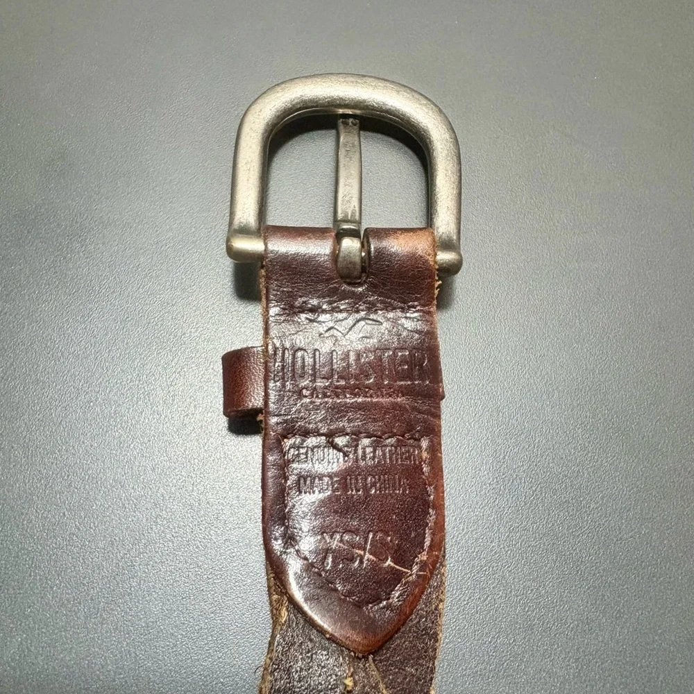 HOLLISTER Braided Brown Leather Belt